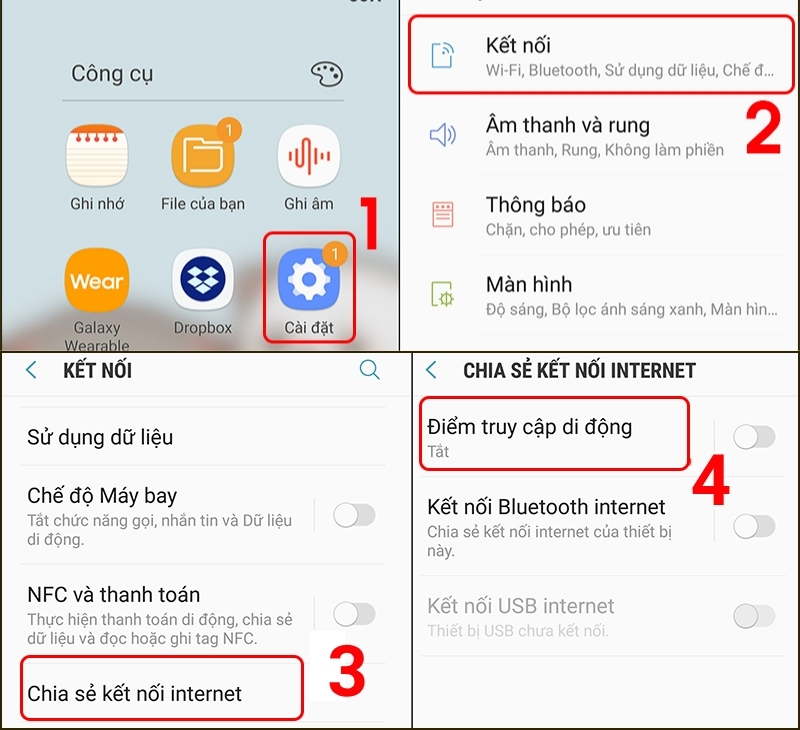 Hướng dẫn cách phát WiFi từ eSIM du lịch trên điện thoại android 